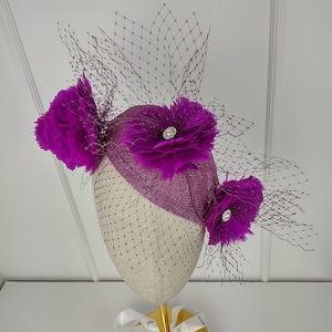 New Purple Fascinator, Church hat, Wedding hair Accessory, Headpiece, Kentucky Derby hat, Special Occasion hat, Tea Party Hat, Fascinator