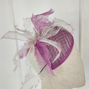 New Pink hat, Pink and Grey Sinamay Fascinator, Church hat, Kentucky Derby hat, Race Day Fashion, Tea Party Hat, Flower Hat, Wedding Hat