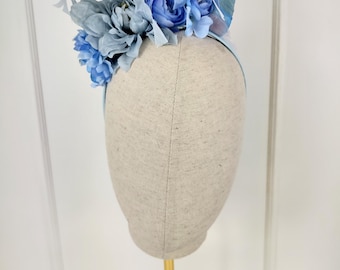 Baby Blue Fascinator Headband: Wedding, Races, Church
