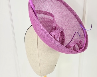 Purple Sinamay Fascinator:  Purple Wedding , Mother of Bride, Kentucky Derby Hat