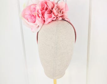 Mauve Pink Fascinator Headband: Wedding, Derby, Races