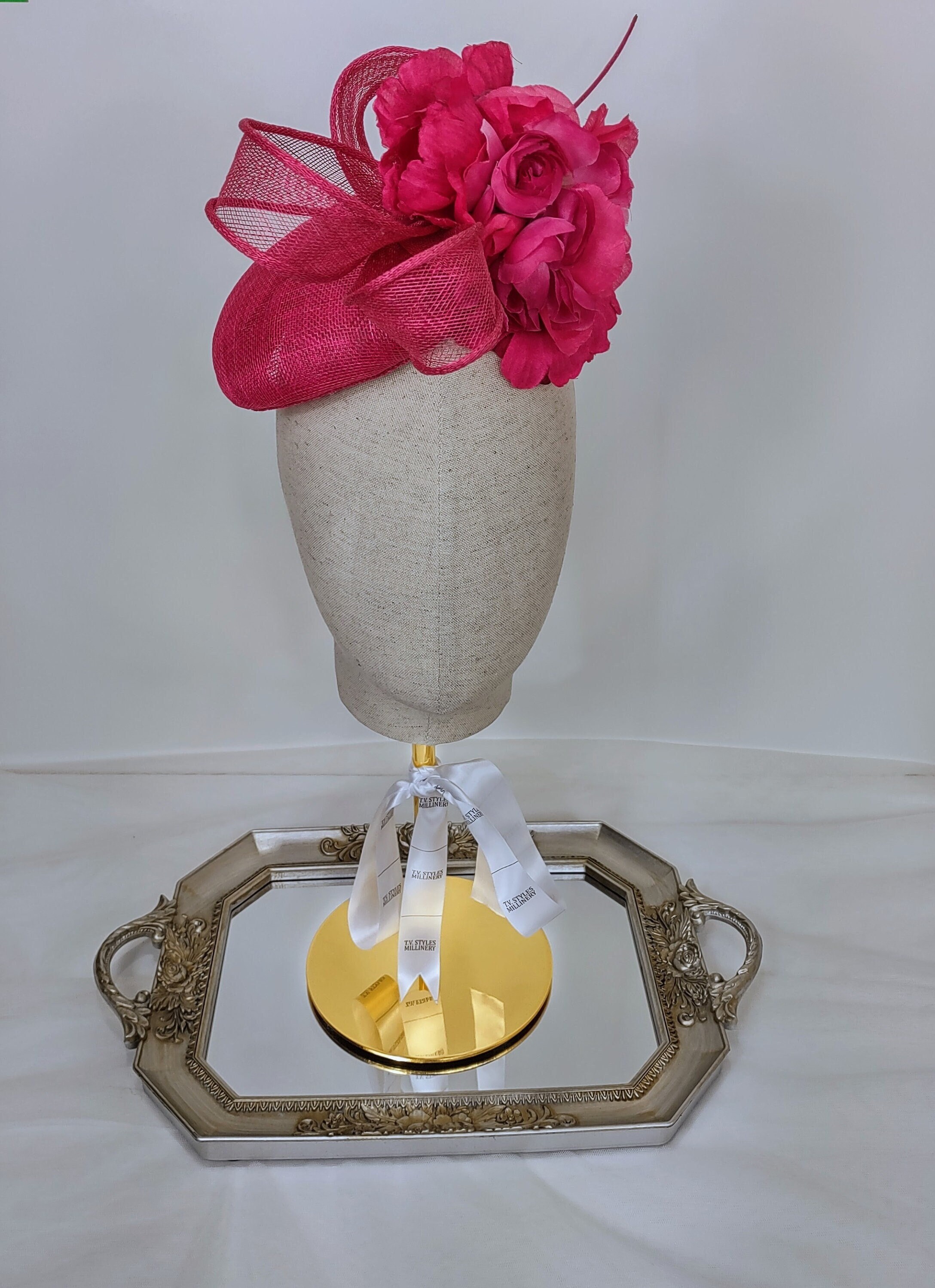 New Fuchsia Pink Fascinator, Hat, Fuchsia Fascinator, Church  display picture 3