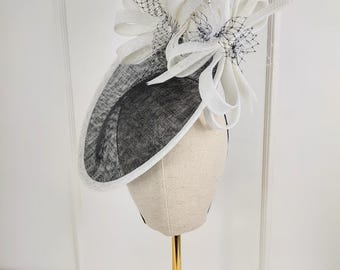 Black and White Straw Hat, Kentucky Derby, Race Day Hat