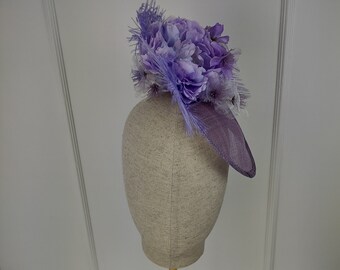 New Lilac Purple Sinamay Fascinator, Church hat, Kentucky Derby hat, Race Day Fashion, Tea Party Hat, Flower Hat, Wedding Hat