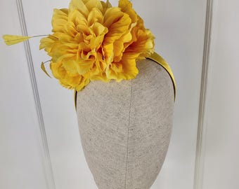 Canary Yellow Fascinator Headband: Kentucky Derby Race Day Hat
