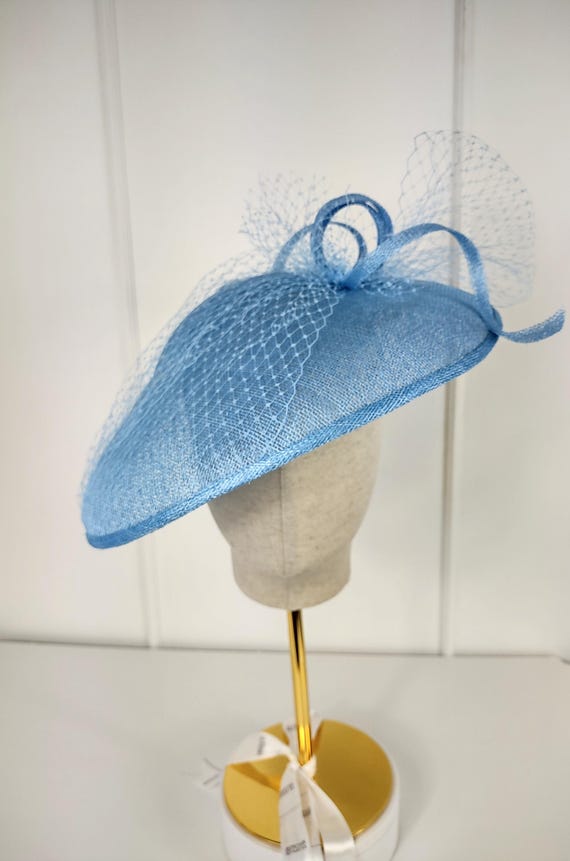 Light Blue Sinamay Fascinator Hat: Kentucky Derby, Bridal  display picture 1