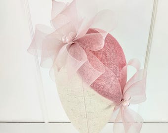 Mauve Pink Sinamay Fascinator: Kentucky Derby, Tea Party, Wedding Hat