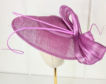 Purple Sinamay Fascinator Hat: Wedding, Kentucky Derby, Mother of Bride