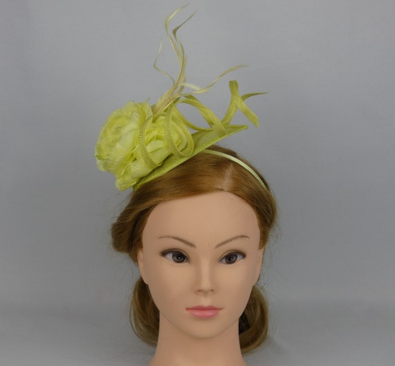 New Stylish Lemon Yellow Fascinator Special Occasion Etsy