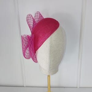 New Cherry Pink Fascinator, Pink hat, Pink Church hat, Wedding headpiece, Bridal Shower headpiece, Kentucky Derby hat, Tea Party fascinator