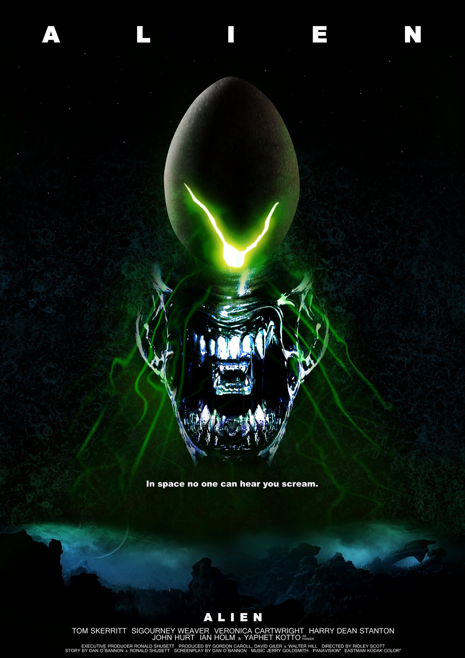 Alien In space no one can hear you scream cover Poster artwork | Etsy