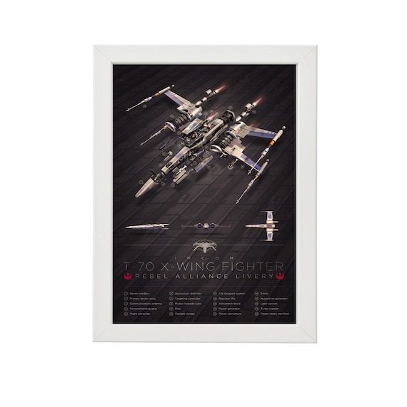 T 70 X Wing Fighter Rebel Alliance Liver Blueprint Graphic Etsy