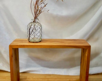 Modern Wood Bench, Wooden Plant Stand, Bathroom Stool, Sycamore Wood, Apartment Furniture
