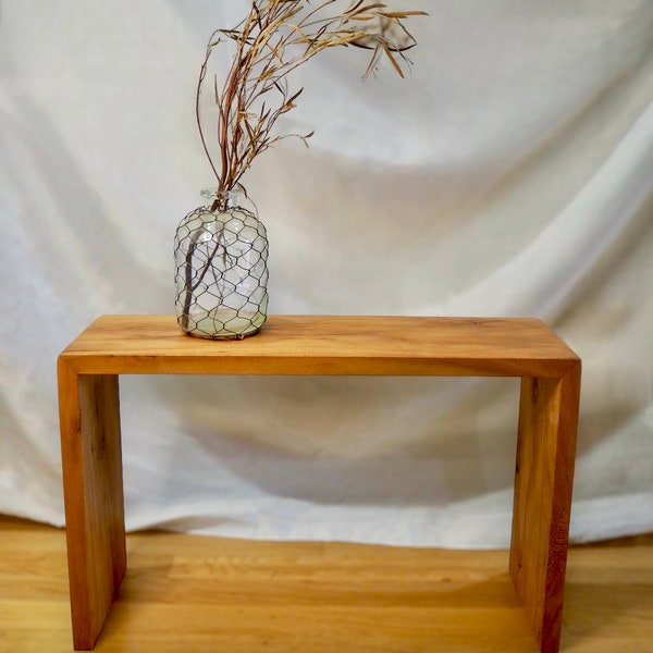 Modern Wood Bench, Wooden Plant Stand, Bathroom Stool, Sycamore Wood, Apartment Furniture