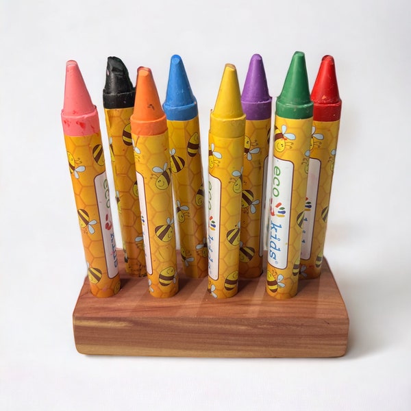 Easter basket stuffers, Crayon organizer, wooden mushroom, sorting toy, color storing game, home schooling,l