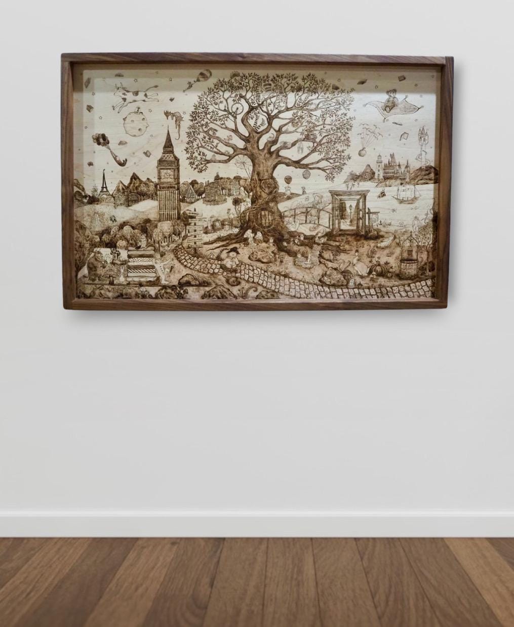 Original Artwork, Pyrography Wall Hanging, Storybook, Book Lover, Large ...