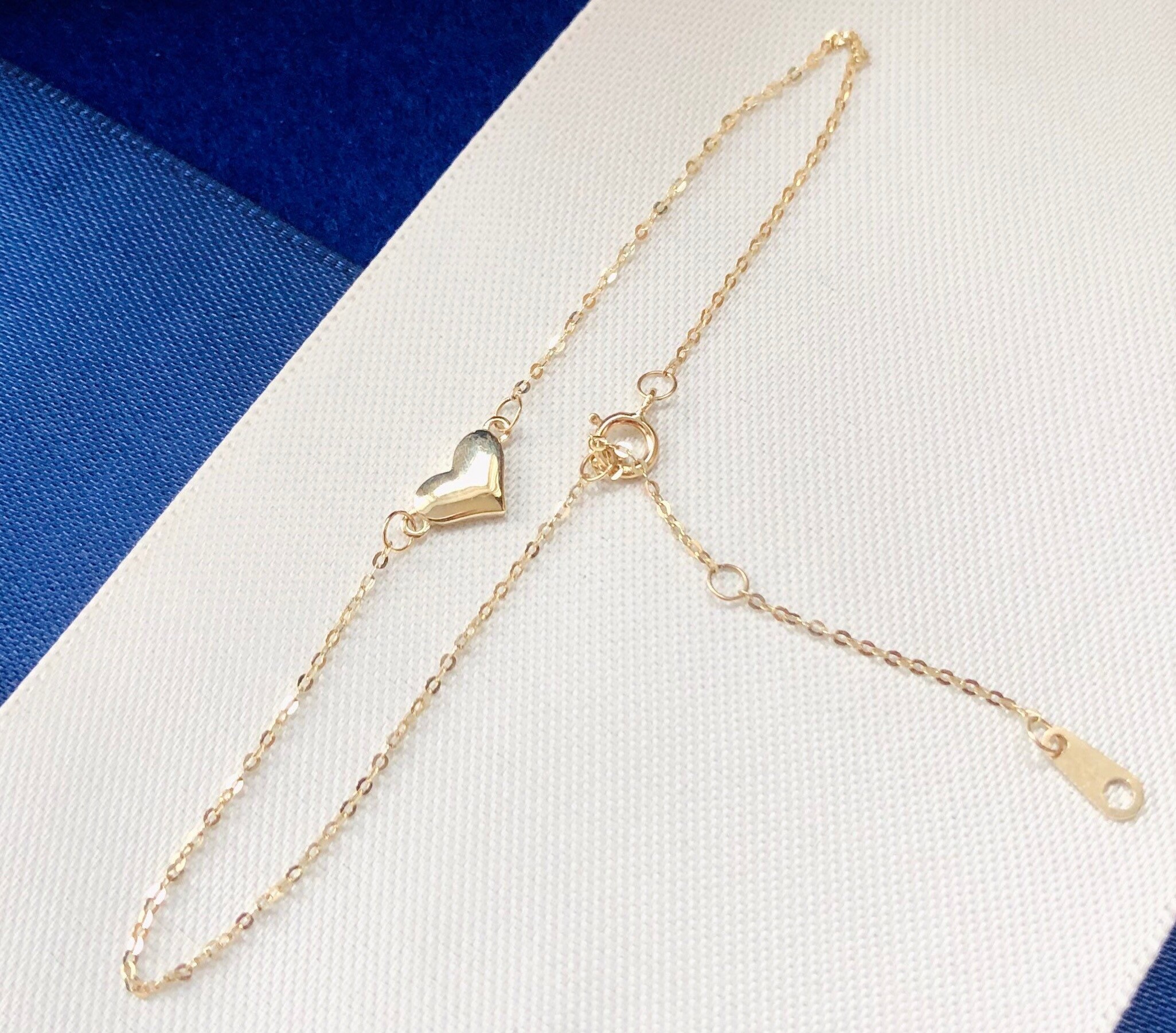 Dainty Heart Bracelet in Solid 14K Gold / Cadeau voor haar / Etsy