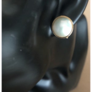 Elegant Pearl Stud Earrings in 14 Kt solid Gold ../ Wedding Jewelry / Gifts for Her/ Party image 8