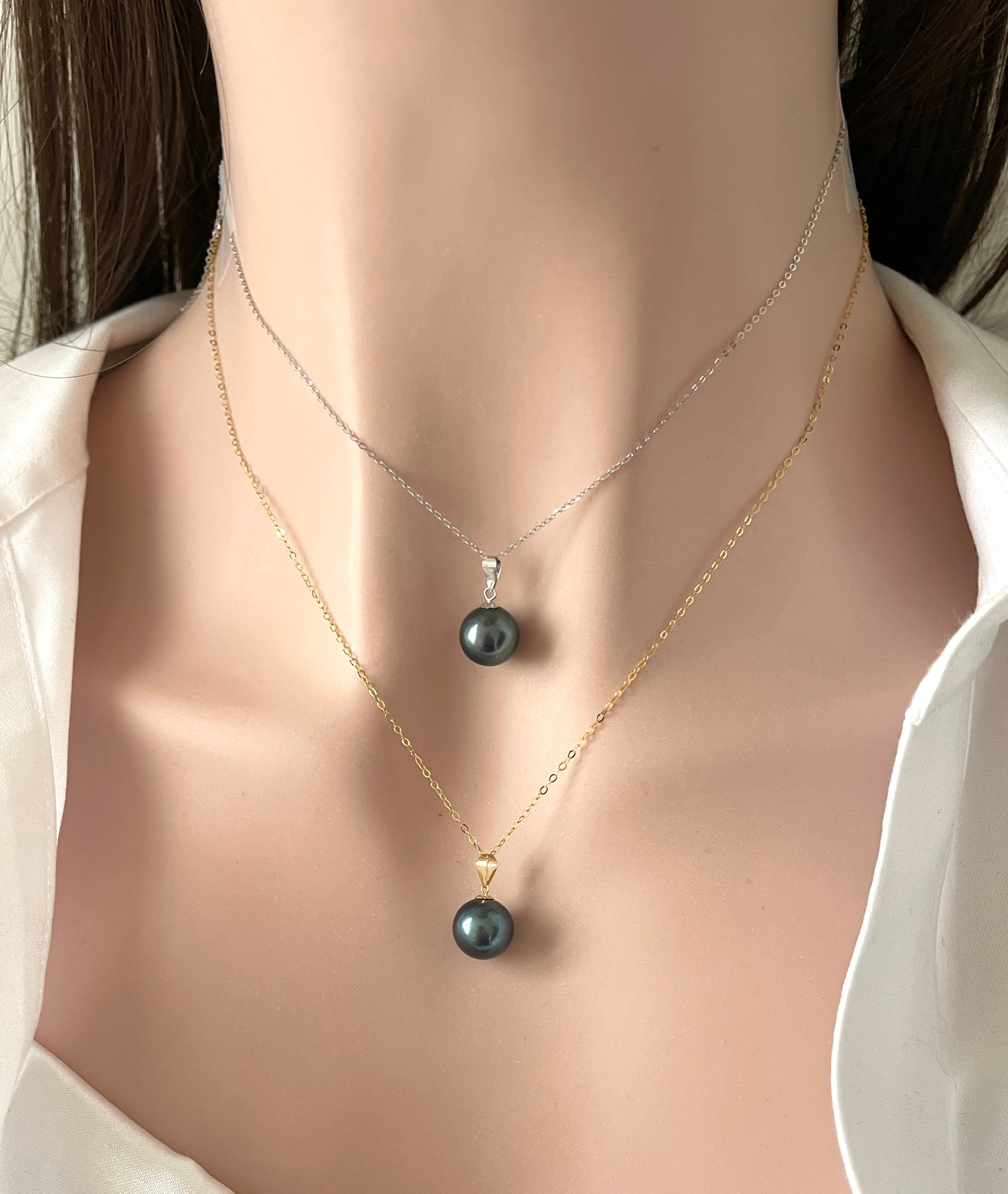 Tahitian Pearl Necklace - Etsy Canada