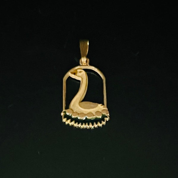 Zwaanbedel/hanger van massief 14 kt geelgoud /unisex cadeau /verjaardag/jubileum/afstuderen/valentijnskaarten