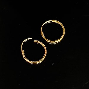 Cute Hoop Earrings in Solid 22K Yellow Gold / Gifts for Her/ Birthday/Anniversary/Valentines / All Ages/Christmas
