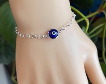 Cute Baby Bracelet with Evil Eye in 925 Sterling Silver / Gifts for Babies / Newborn to One Year/ Birthday