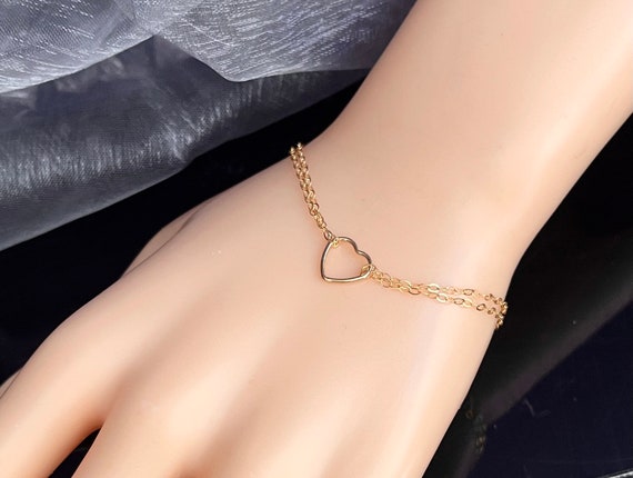 Cute Heart Bracelet in 14K Goldfilled christmas graduation birthday gift Etsy