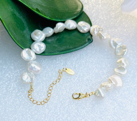 Rhodium plated 925 sterling silver bracelet set with 5 natural freshwater pearls Approx size 180mm long with 20mm extension – Splendid Silver