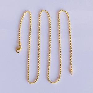 Rope Chain in Solid 10k Gold / Unisex / Lightweight / Necklace
