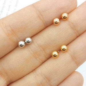 Ball Stud Earrings in Solid 18k Gold  / Gifts for Her / Graduation / Birthday / Wedding