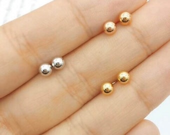 Ball Stud Earrings in Solid 18k Gold  / Gifts for Her / Graduation / Birthday / Wedding