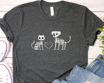 Vet Tech Shirt, Halloween Vet Tech Gift, Dog Halloween Tshirt, Skeleton Cat Tee, Animal Lover Halloween Gift, Veterinarian Halloween Shirt