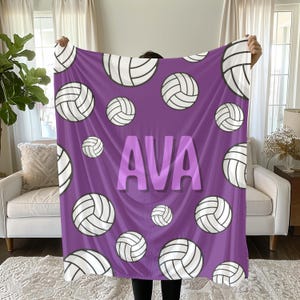 Custom Volleyball Blanket, Personalized Kids Blanket, Soft Kids Throw, Volleyball Name Blanket, Volleyball Team Gift Blanket, Kids Sports