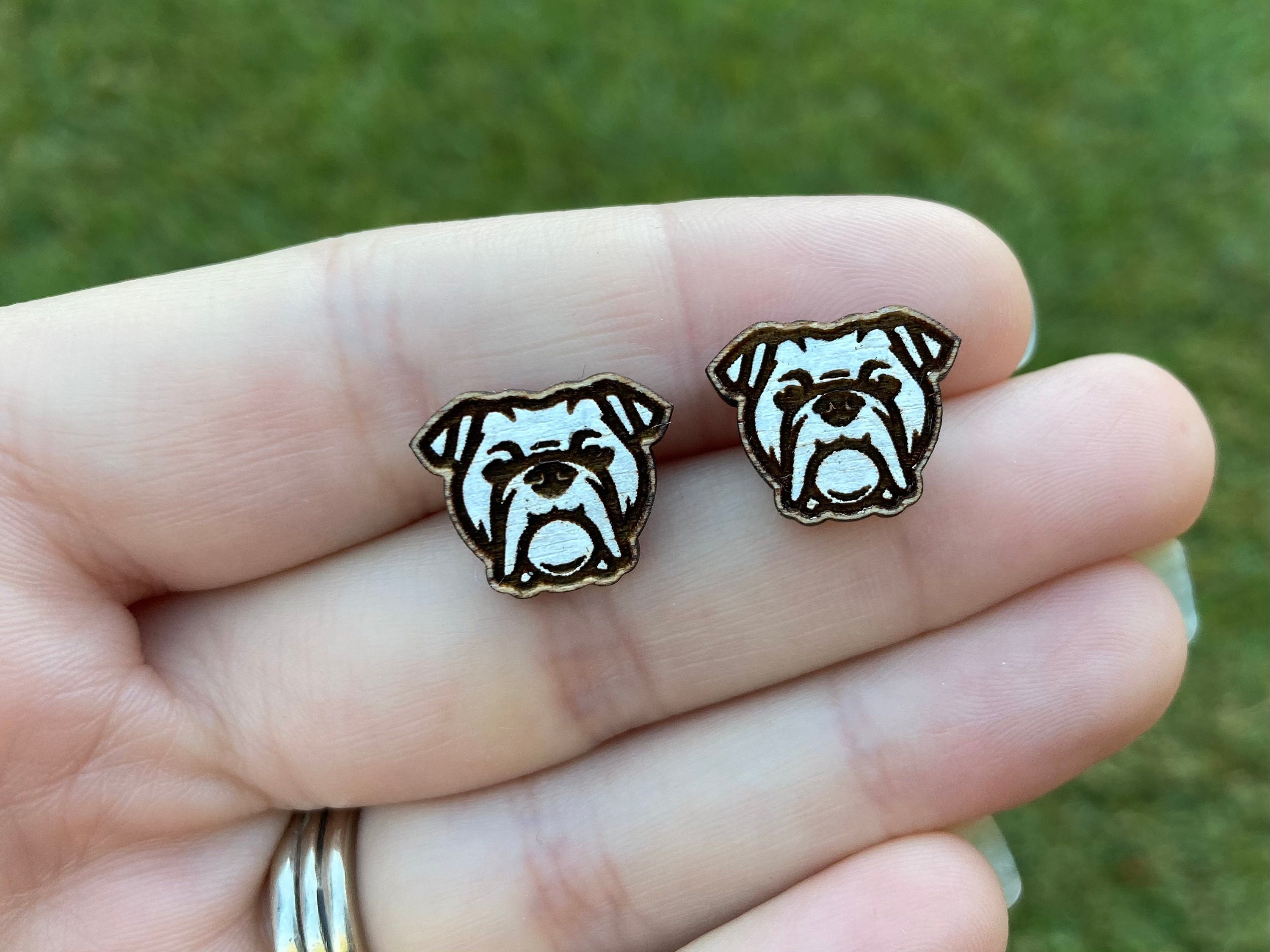 Boucles D'oreilles Bulldog Anglais En Argent 925 - Dormeuses, Neuves Avec étiquettes