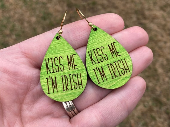 St Patricks Day Earrings Kiss Me Im Irish Earrings St 