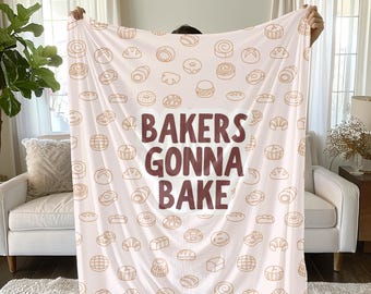 Vintage Baking Gift Blanket, Retro Baking Lover Throw, Cozy Baker