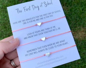 First Day of School 3 Bracelets, Mommy and Me Bracelets for 3, Kindergarten Mommy Bracelets, Preschool Mommy Bracelets, Mommy Me Bracelets