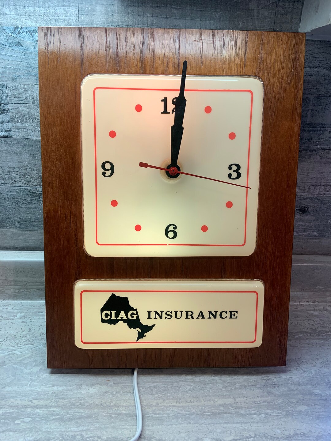 Insurance Clock VINTAGE Mechanically Restored 1975 CIAG Insurance Office Clock - Etsy