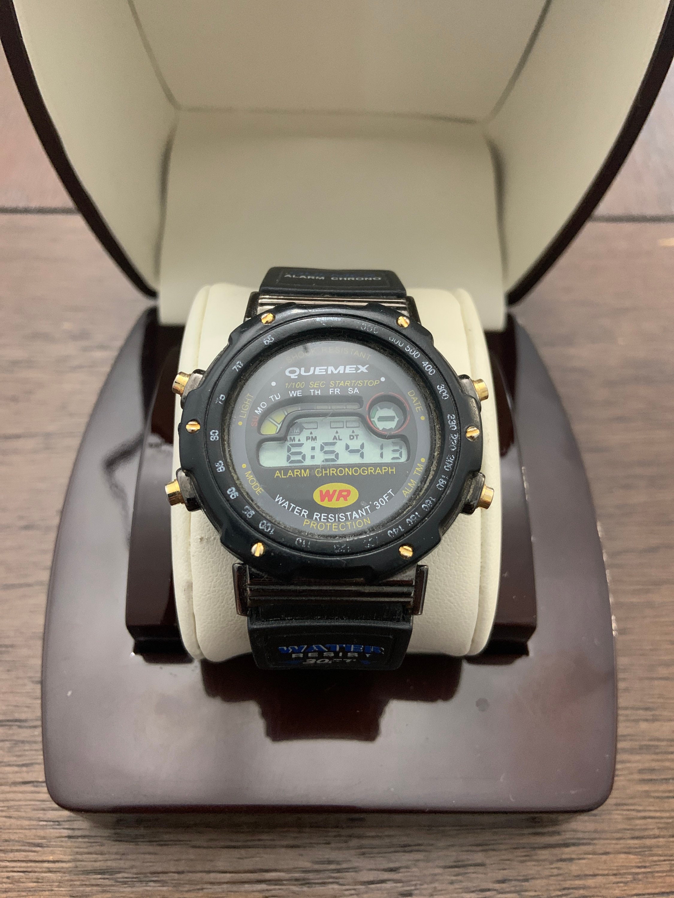 VINTAGE Quemex Digital Chronograph Water Resist Watch Etsy