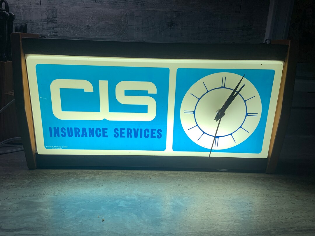 VINTAGE Lightly Restored 1974 CIS Insurance Advertising Clock - Etsy