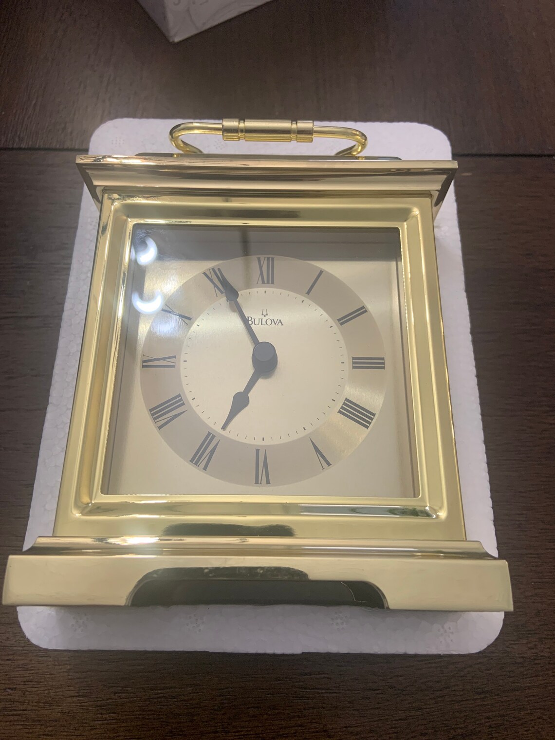Bulova B7470 Gold Tone Quartz Desk Clock Etsy