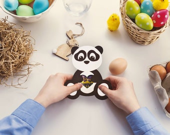 Panda svg, Easter Template svg / dxf / pdf / png  Cute Panda Digital download, Chocolate Egg Holder, Easter Egg  Silhouette, Cricut, 9750