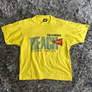 Vintage 80s California &quot;Beach Now! Work Later&quot; T-Shirt