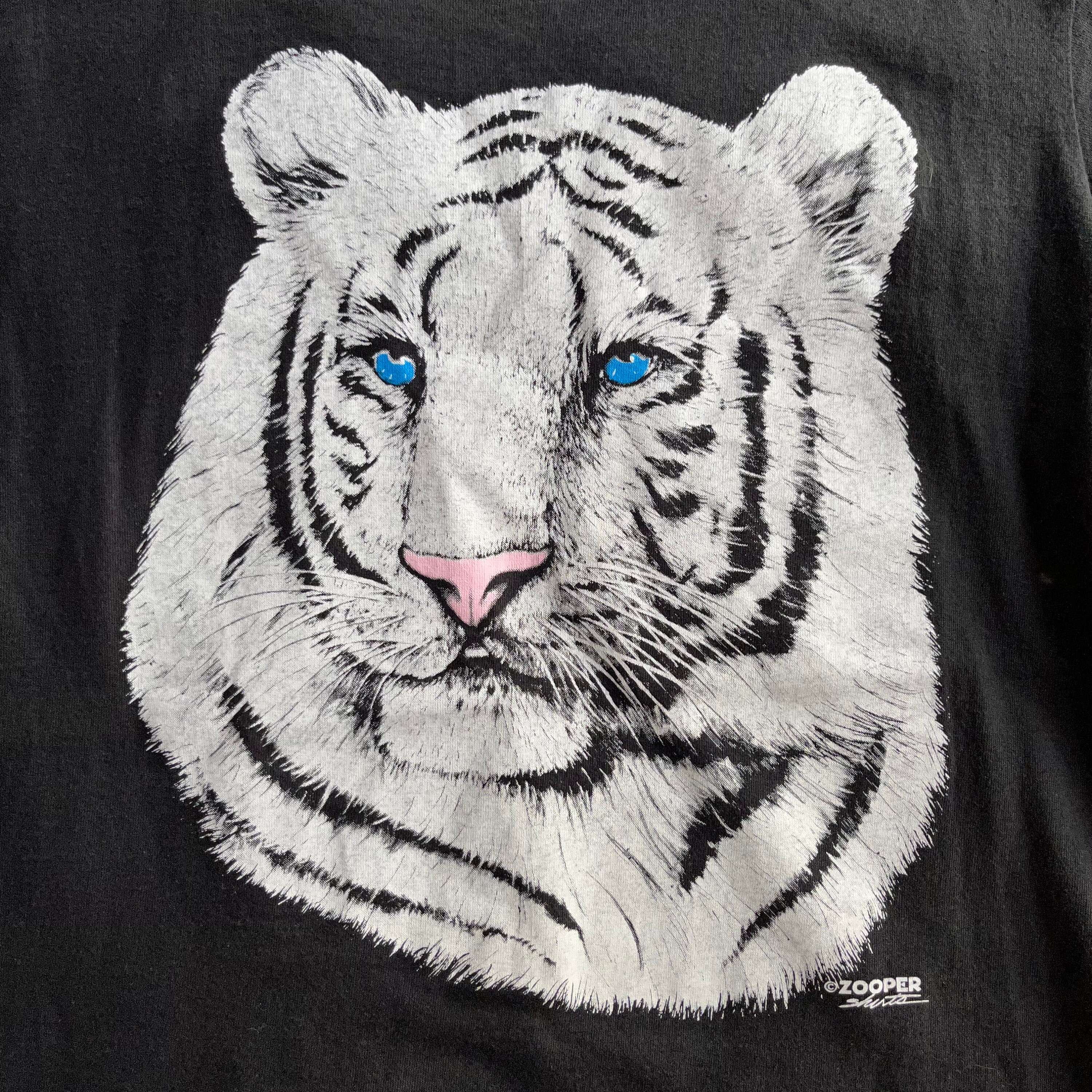 Vintage 90s White Tiger Zooper T-shirt - Etsy