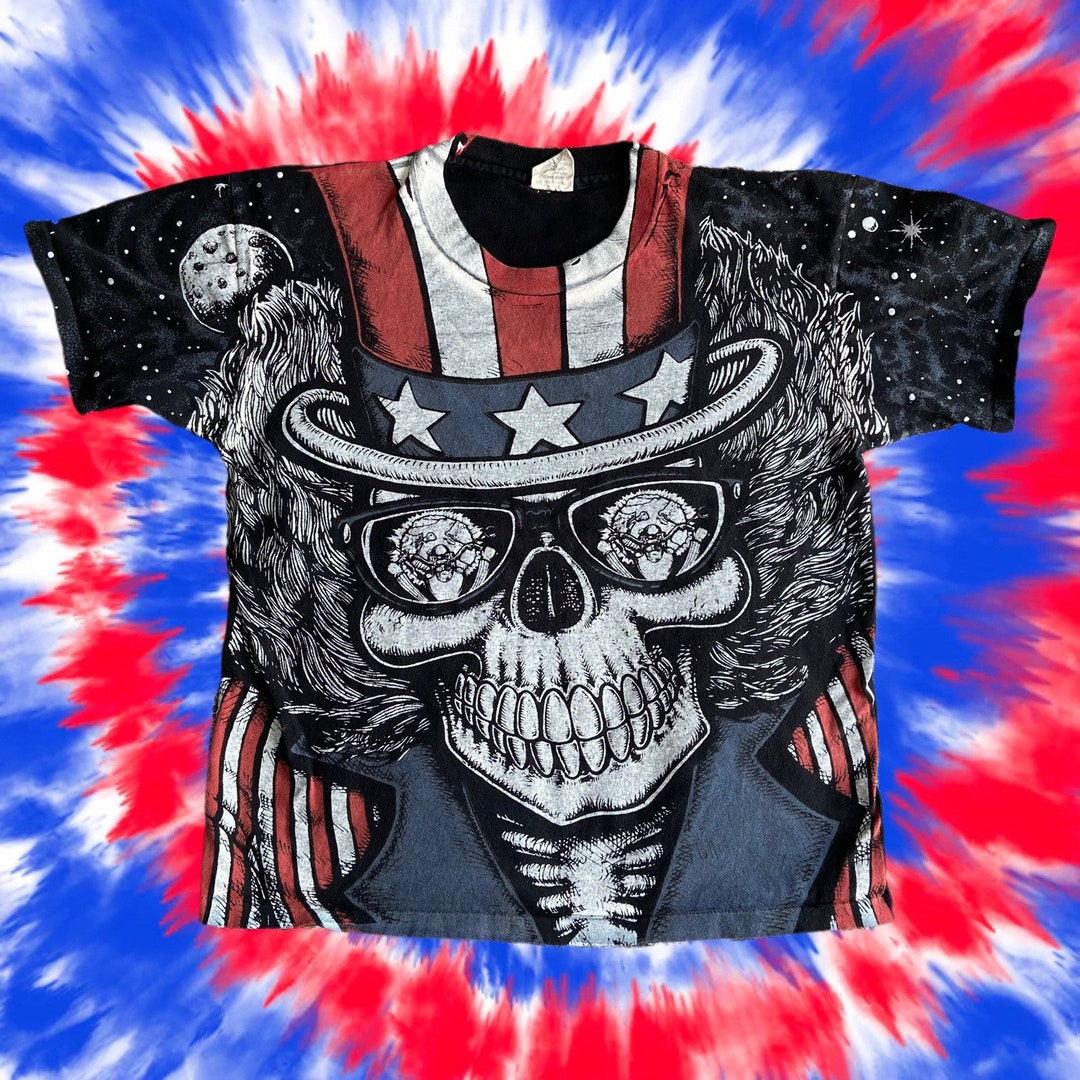 Vintage 1990s Grateful Dead Uncle Sam All Over Print T-shirt Vintage 1990s Grateful Dead Uncle Sam All Over Print T-shirt