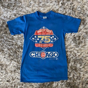 Vintage 1989 Chicago Cubs Wrigley Field 75 Years T-Shirt