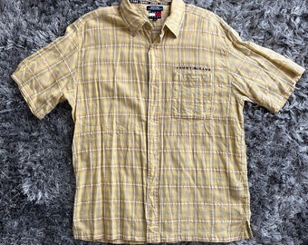 Vintage Yellow Plaid Tommy Jeans Button Up Shirt