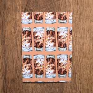 Impresión artística / postal / tarjeta de felicitación tamaño A6 con café helado
