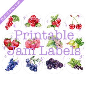 Printable Berry Jam Labels | PDF Digital Download