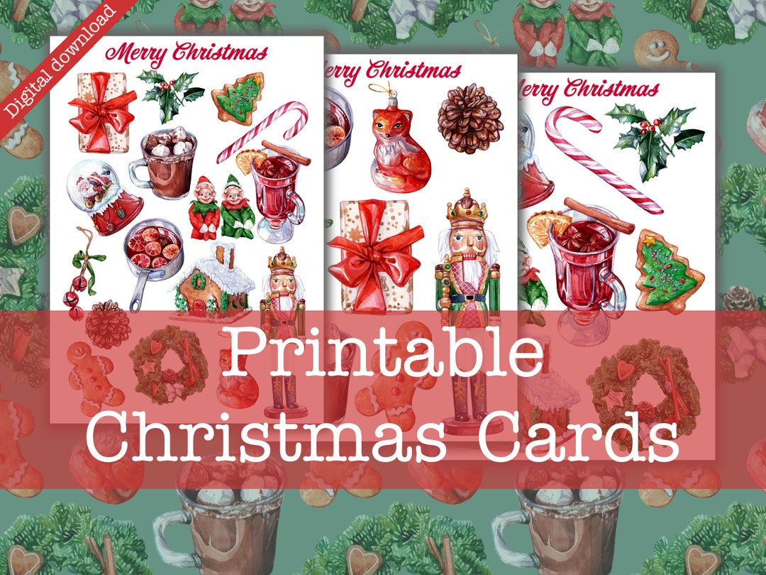 Printable Christmas Cards PDF Digital Download - Etsy